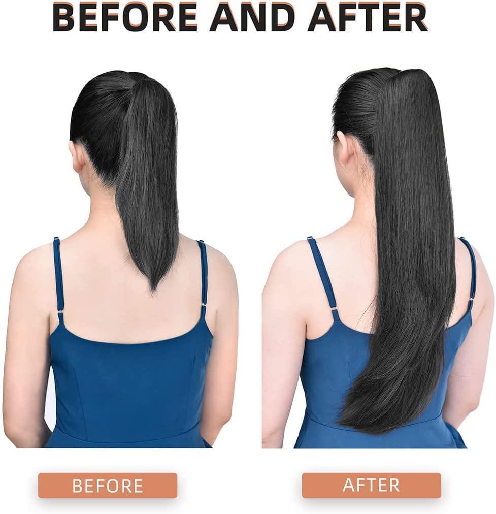 22 Inch Ponytail Hair Extension + FREE Messy Hair Bun (Juda)