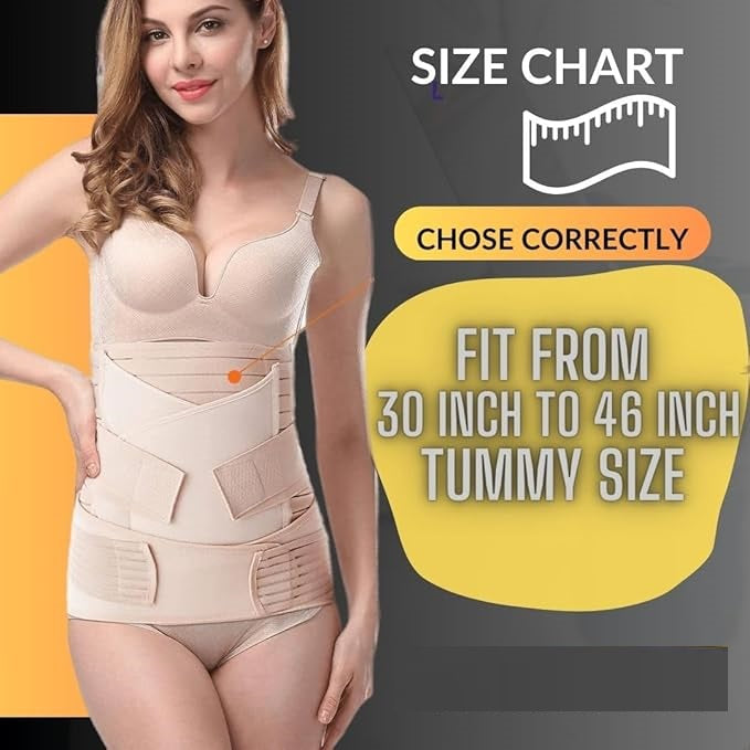 3 in 1 Postpartum Recovery Belt - Post Pregnancy Abdominal Belt for Back Pain and Waist/Pelvis Support