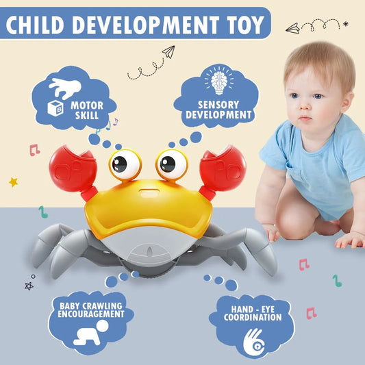 Crawling Crab Toy with Sensors - For Kids and Pets