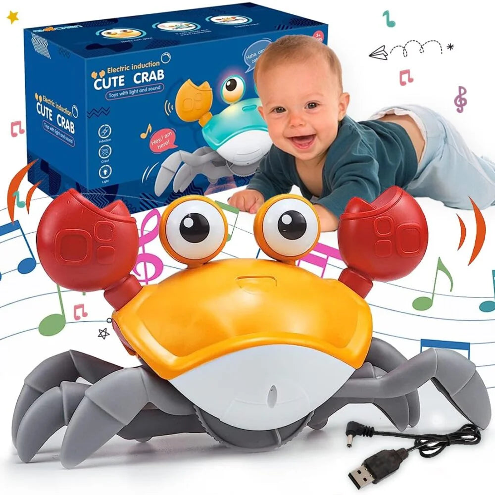 Crawling Crab Toy with Sensors - For Kids and Pets
