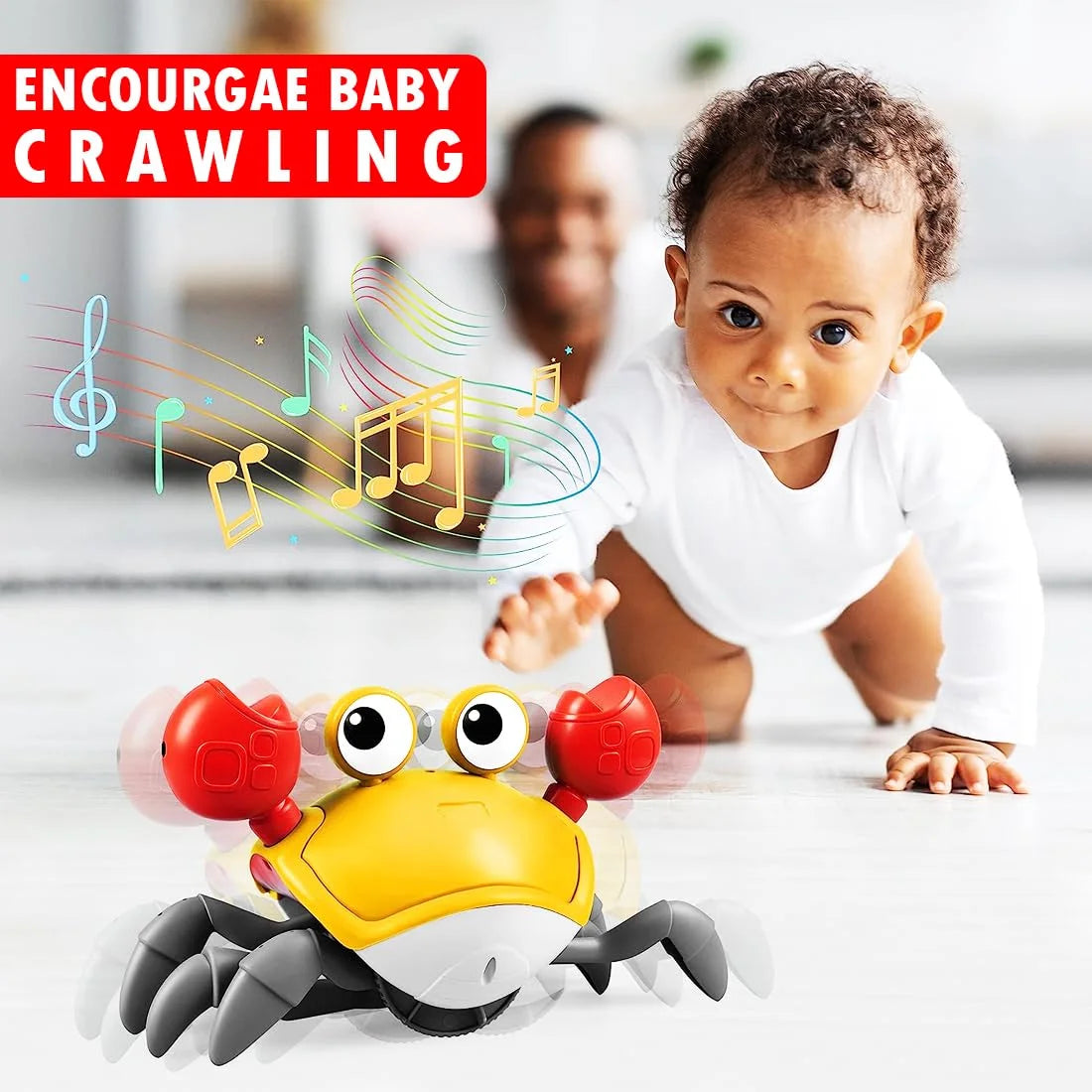 Crawling Crab Toy with Sensors - For Kids and Pets
