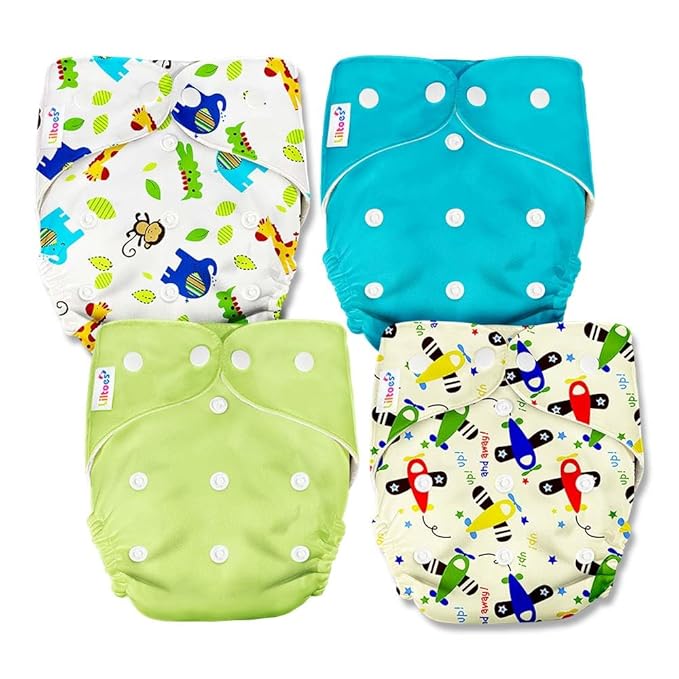Baby Reusable Diapers - Waterproof & Leakproof Diapers for 0-3 year old Babies (Size is Adjustable)