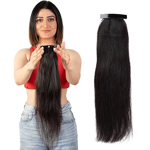Flat Clip Ponytail Hair Extension 20" inches - You can change the Clip Anytime Anywhere
