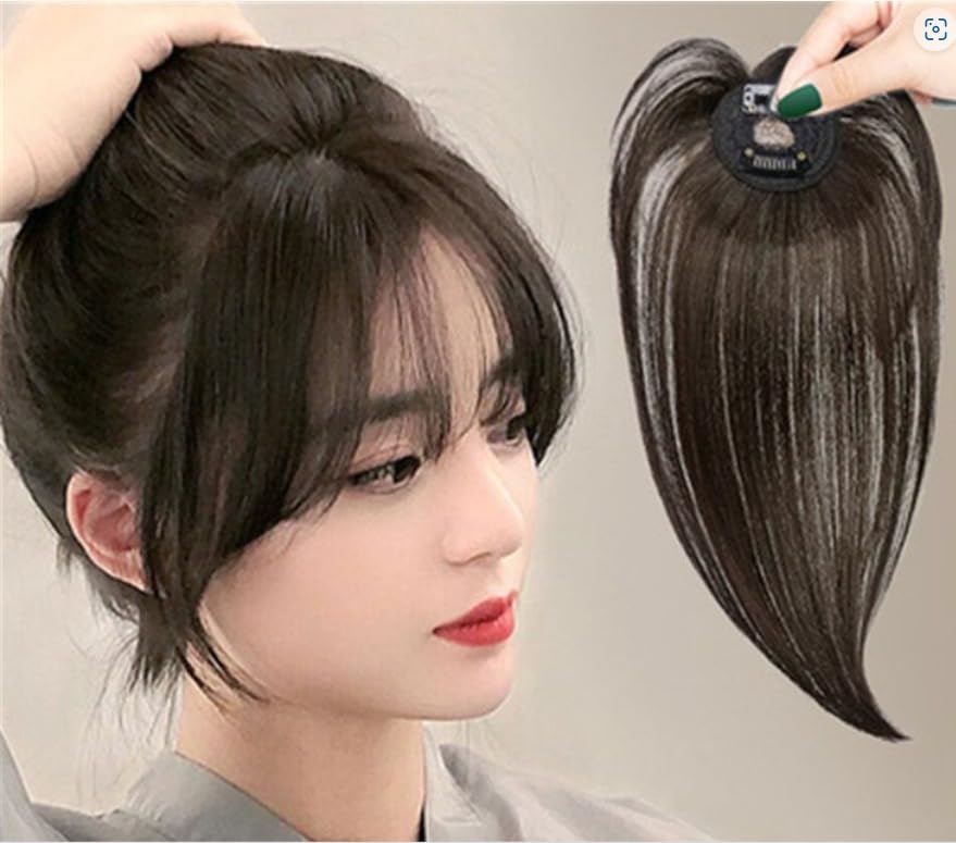 2 Clip Front Hair Topper - For Covering Grey Hairs & Front Hairline