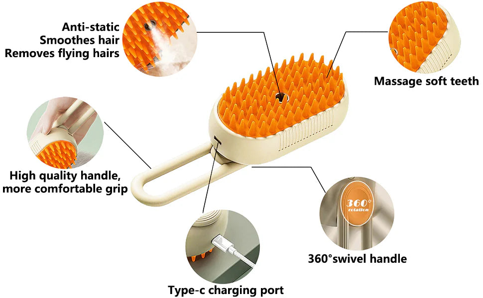 3 in 1 Pet Grooming Brush for Dogs and Cats + Free Bathing Brush