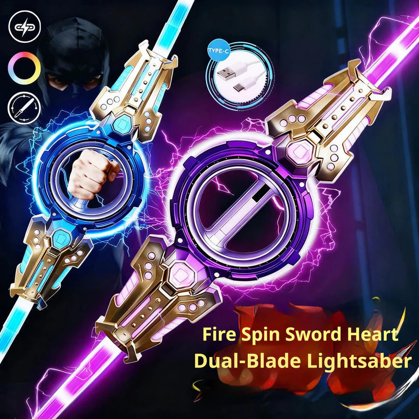 Dual Blade Sword Toy - Fire Spinning Sword Double-Blade Metal Toy
