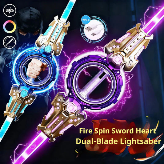 Dual Blade Sword Toy - Fire Spinning Sword Double-Blade Metal Toy