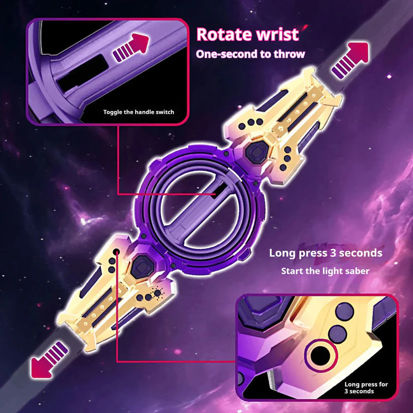 Dual Blade Sword Toy - Fire Spinning Sword Double-Blade Metal Toy