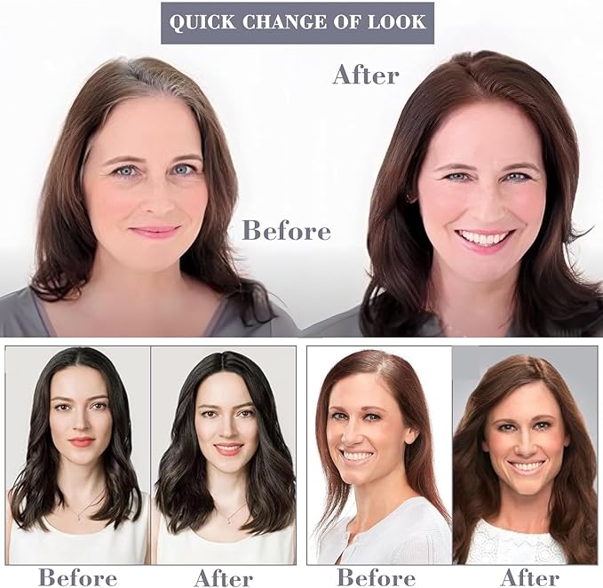 5 Clip Hair Topper – Instant Volume & Natural Coverage - 18 inches