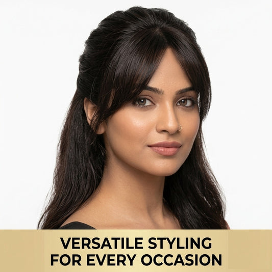 2 Clip Front Hair Topper - For Covering Grey Hairs & Front Hairline